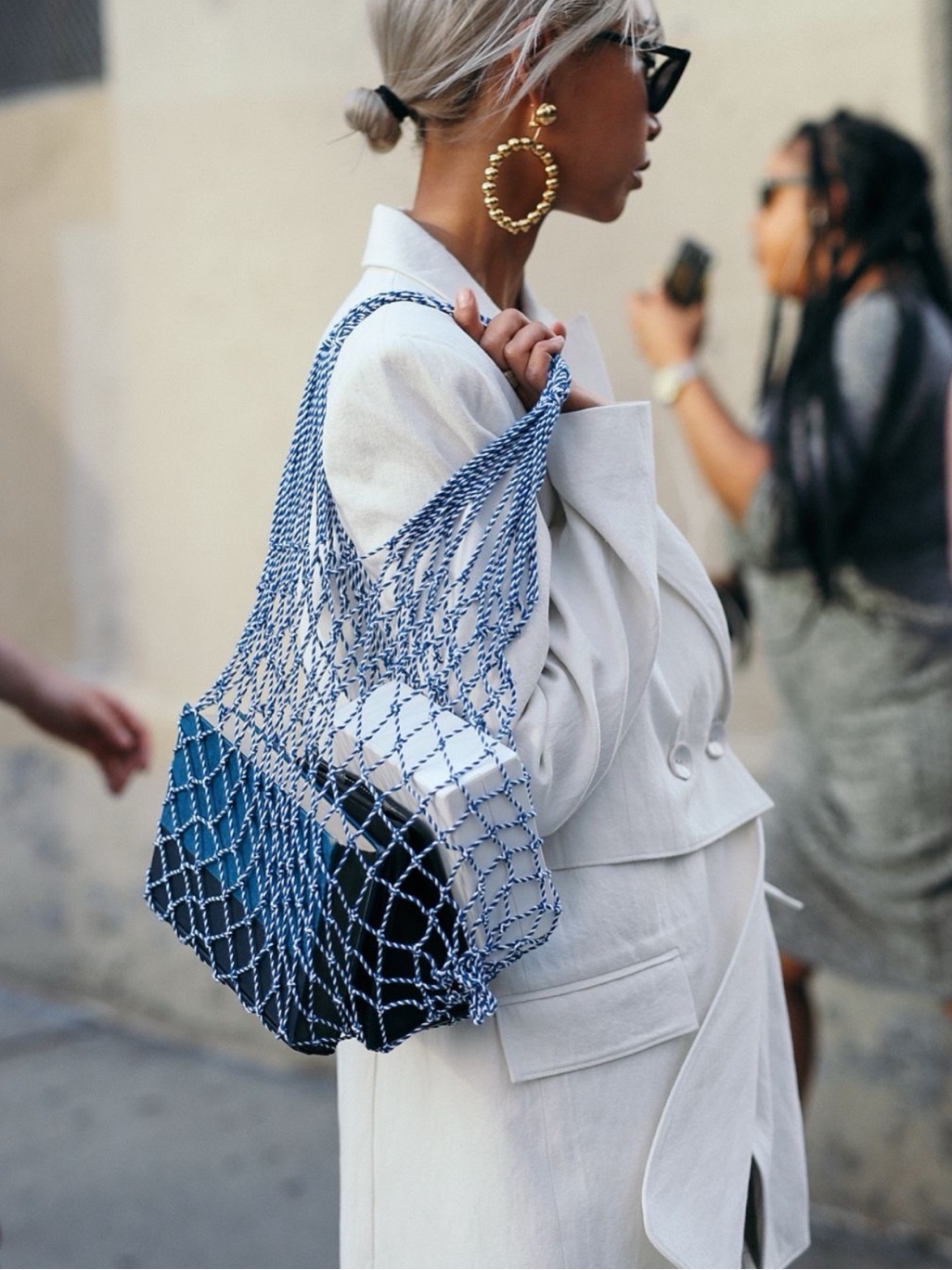 Celine Vintage Cotton Mesh Net Bag